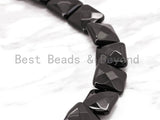 Quality Faceted Square Black Onyx Beads 10mm 12mm 14mm Natural Stones, Gemstones Beads,Square Black Beads, 15.5" Full Strand, SKU#Q18