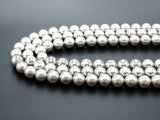 Bright Silver Hematite beads, 2/3/4/6/8/10/12mm Round Smooth Hematite, Silver Gemstone Beads, SKU#S45