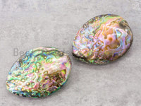 Large One Piece Abalone Shell Beads, Abalone Puffy Oval Shape Beads, 45x55mm, SKU#R20