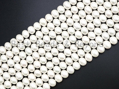 Quality Natural AB White Mother of Pearl Beads, 13x15mm/16x19mm Potato Pearl beads, Loose MOP Pearl Beads,15.5" Full Strand, SKU#T56
