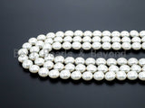 Natural White Color Mother of Pearl beads, 8x12x12mm Coin Disc Pearl beads, Loose Mop Shell Beads, 16inch strand, SKU#T58