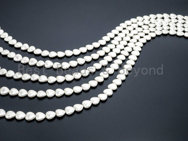 Natural Mother of Pearl beads, 5x12mm White Heart Pearl beads, White Mop heart Beads, Loose Pearl, Mother's day gift 16inch strand, SKU#T61