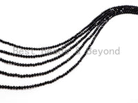 Wholesale 2mm Quality Natural Black Spinel Round Micro Faceted Beads, Finest Cut Tiny Sparkle Black Gemstone Beads,15inch strand, SKU#U50