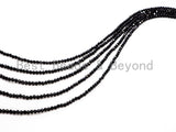 Wholesale 2mm Quality Natural Black Spinel Round Micro Faceted Beads, Finest Cut Tiny Sparkle Black Gemstone Beads,15inch strand, SKU#U50