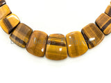 High Quality Natural Yellow Tiger Eye Graduated 17-35mm Trapezoid Beads Strand, Natural Gemstone Beads, 1 strand
