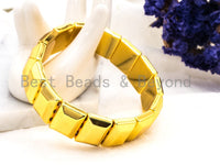 Natural Hematite Stretch Bracelet, Metal Gemstone Beaded bracelet, Links Hematite Beads on Stretch Cord, Elastic bracelet SKU#S68