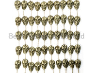 13pcs Natural Pyrite Skull Beads13x18mm, Wholesale Pyrite Gemstone beads, Bulk skull metallic pyrite beads, Full Strand, SKU#W47