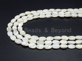 High Quality White Mother of Pearl, Mop Shell, Oval Smooth Beads, 6x8mm/8x10mm/8x12mm/10x14mm/13x18mm/15x20mm/18x25mm, 15"-16 strand, SKU#T6