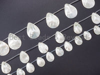 High Quality White Mother of Pearl, 15x20mm/18x25mm/25x35mm, Mop Shell, White Shell, Flat Teardrop Shape Beads, 15inch strand,SKU#T11