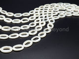 High Quality White Mother of Pearl, Mop Shell, White Shell, Oval Donut Smooth Beads, 4x6mm/6x8mm/13x18mm/18x25mm, 15inch strand,SKU#T16