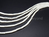 High Quality White Mother of Pearl, Mop Shell, White Shell, Cylinder/Tube Smooth Beads,3x4mm/3x5mm/4x8mm/4x13mm, 15inch strand, sku#T34