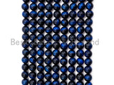 High Quality Natural Blue Tiger Eye Round  Beads, 4mm-20mm Round Beads, Blue Tiger Eye Gemstone Beads, 15inch Full strand, SKU#U67