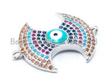 CZ Micro Pave Mixed Color Evil eye connector/Link Finding, Cubic Zirconia CZ Space Connector,26x18mm, sku#E284