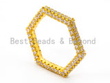 CZ Micro Pave Hexagon Pendant/Charm, sku#C51