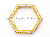 CZ Micro Pave Hexagon Pendant/Charm, sku#C51