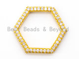 CZ Micro Pave Hexagon Pendant/Charm, sku#C51