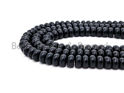 Quality Matte Smooth Black Onyx Rondelle Beads, 3x6mm/4x6/5x8mm/6x10mm Wholesale Gemstones Beads, Rondelle Beads,15.5" Full Strand, SKU#Q35