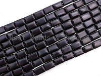 Quality Matte Black Onyx Rectangluar Beads, 8x12mm/10x14mm Gemstones Beads, Loose Rectangle Black Onyx Beads,15.5" Full Strand, SKU#Q36