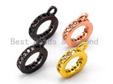 CZ Micro Pave Donut Ring 8mm Charm holder connector Beads, CZ pave Slider Link Beads, Large hole Spacer Beads with Jump Ring, sku#F334