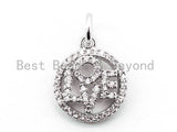 CZ Micro Pave 13mm LOVE Round Pendant/Charm,Cubic Zirconia Pendant/Charm, CZ Love Charm, Fashion Jewelry Findings, sku# F341/BY018