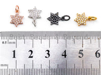 CZ Micro Pave Hexagram Pendant/Charm, Bracelet Necklace Cubic Zirconia David Star Pendant Charm, 8x11mm,sku#Y16