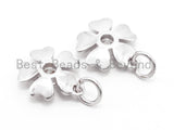 CZ Clear Pave Flower Pendant/Charm, Matte Finish Flower, Cubic Zirconia Charm/Pendant, 11x12mm, sku#Y7