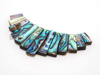 Natural Abalone Shell Graduated Bar Shaped Beads, Analone Focal Strand for Necklace, 3.5"/6.5"Strand, sku#R30