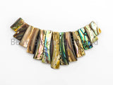 Natural Abalone Shell Graduated Bar Shaped Beads, Analone Focal Strand for Necklace, 3.5"/6.5"Strand, sku#R30