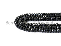 Quality Faceted Black Spinel Rondelle Beads 1x2mm/2x3mm/2x4m/3x4mm/3x5mm/4x6mm Gemstones Beads,Black Spinel Beads,15.5" Full Strand,SKU#U101