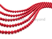 6mm/8mm/10mm/12mm High Quality Natural Mother of Pearl Beads, Red Round Smooth Gemstone Beads, Red Pearl Shell 15inch full strand, SKU#U44