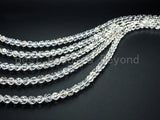 Natural Clear 16 Faceted Diamond Cut Quartz beads, 6mm/8mm/10mm/12mm, Round Faceted Clear Quartz Gemstone Beads, 15inch strand, SKU#U38