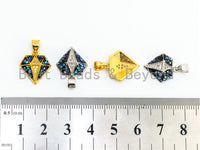CZ Abalone Micro Pave diamond shaped Pendant, Cubic Zirconia Abalone Charm/Pendant, Jewelry Findings,14x16mm, sku#Z40