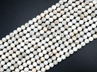 Natural white and Grey Agate beads, 6mm/8mm/10mm/12mm Faceted Round Gemstone beads, White Lace Agate Beads, 15.5inch strand, SKU#U122
