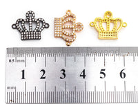 15x19mm CZ Micro Pave Crown Connector, Cubic Zirconia Space Connector, CZ Crown Beads, Micro pave crown findings, 15x19mm,sku#E353