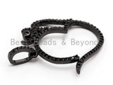 Black CZ Pave On Black Ohm Charm,Ohm Yoga Pendant Beads, Pave OM Charm, CZ Ohm Charm 28x28mm, sku#F383