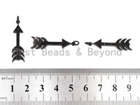Black CZ Pave On Black Micro Pave Cupid Arrow Charm, Cupid Arrow Beads, Men's Jewelry Findings, Pave Arrow Charm Pendant 8x31mm, sku#F385