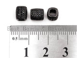 Black CZ Pave On Black Big Large Hole Barrel Spacer Micro Pave Beads, Cubic Zirconia Drum Barrel Space Beads, 7x6mm, SKU#G324