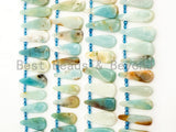High Quality Natural Amazonite Teardrop beads, 23-36mm, Long Teardrop Blue Gemstone Beads, 15.5inch strand, SKU#U142