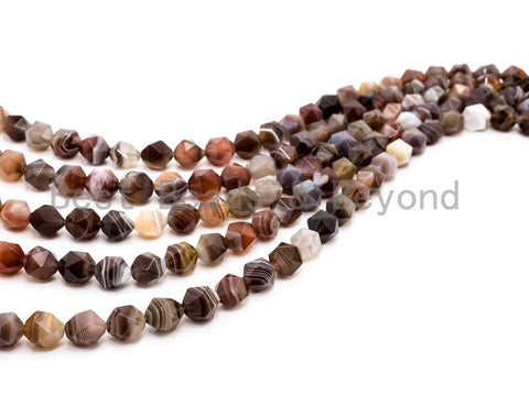 Unique Diamond Cut Quality Natural Botswana Agate beads, 6mm/8mm/10mm/12mm, Faceted Round Agate Gemstone Beads, 15.5inch strand, SKU#U146