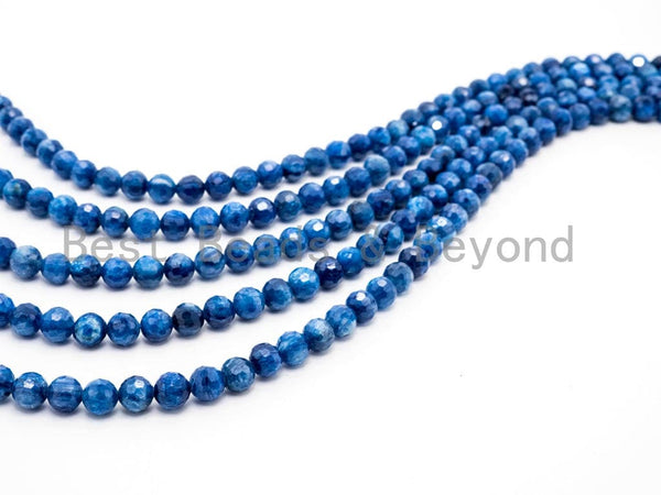 High Quality Natural Kyanite beads, 6mm Faceted Round Blue Gemstone Beads, Sparkle Natural Gemstone Beads 15-16inches strand, SKU#U152