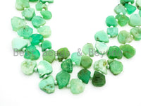 Quality Natural Chrysoprase beads, 9-13mm, Irregular Teardrop shape Top drill Chrysoprase Green Gemstone Beads, 15.5" strand, SKU#U153