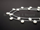 15pcs Natural Mother of Pearl beads, 8x11mm White Pearl Teardrop beads, Teardrop Pearl Shell Beads, 16inch full strand, SKU#T96