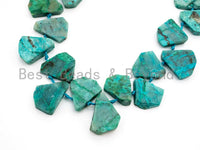 Quality Natural Chrysocolla beads,15-19mm, Teardrop Shape Top Drill Gemstone Beads, Natural Green Gemstone, 15-16inch strand, SKU#U162