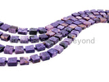 Quality Natural Charoite beads, 12-14mm/8-10mm/6-8mm, Violet Cube Gemstone Beads, 15-16 inches strand, SKU#U173