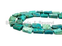 Quality Natural Chrysocolla Rectangle beads, 13-18mm, Natural Green Gemstone Beads,Chrysocolla Irregular Beads 15-16 inches strand, SKU#U171