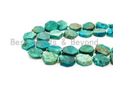 High Quality Natural Chrysocolla Gemstone beads, 15mm, Polygon Green Gemstone Beads, 15.5" strand, SKU#U172 Bestbeads&Beyond