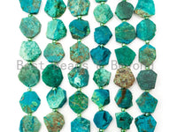 High Quality Natural Chrysocolla Gemstone beads, 15mm, Polygon Green Gemstone Beads, 15.5" strand, SKU#U172 Bestbeads&Beyond