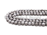 Druzy Silver Plated Agate beads Strand, 6mm/8mm/10mm/12mm/14mm Round Smooth Matte Silver beads, Agate Beads, 15.5inch strand, SKU#U57
