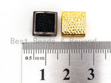 CZ Flat Square Beads Black Micro Pave Beads, Cubic Zirconia Spacer Beads, Men's Jewelry Findings, 10x10x5mm, sku#Y55