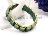 Natural Hematite Stretch Bracelet, Metal Gemstone Beaded bracelet, Links Hematite Beads on Stretch Cord, Elastic bracelet SKU#S68